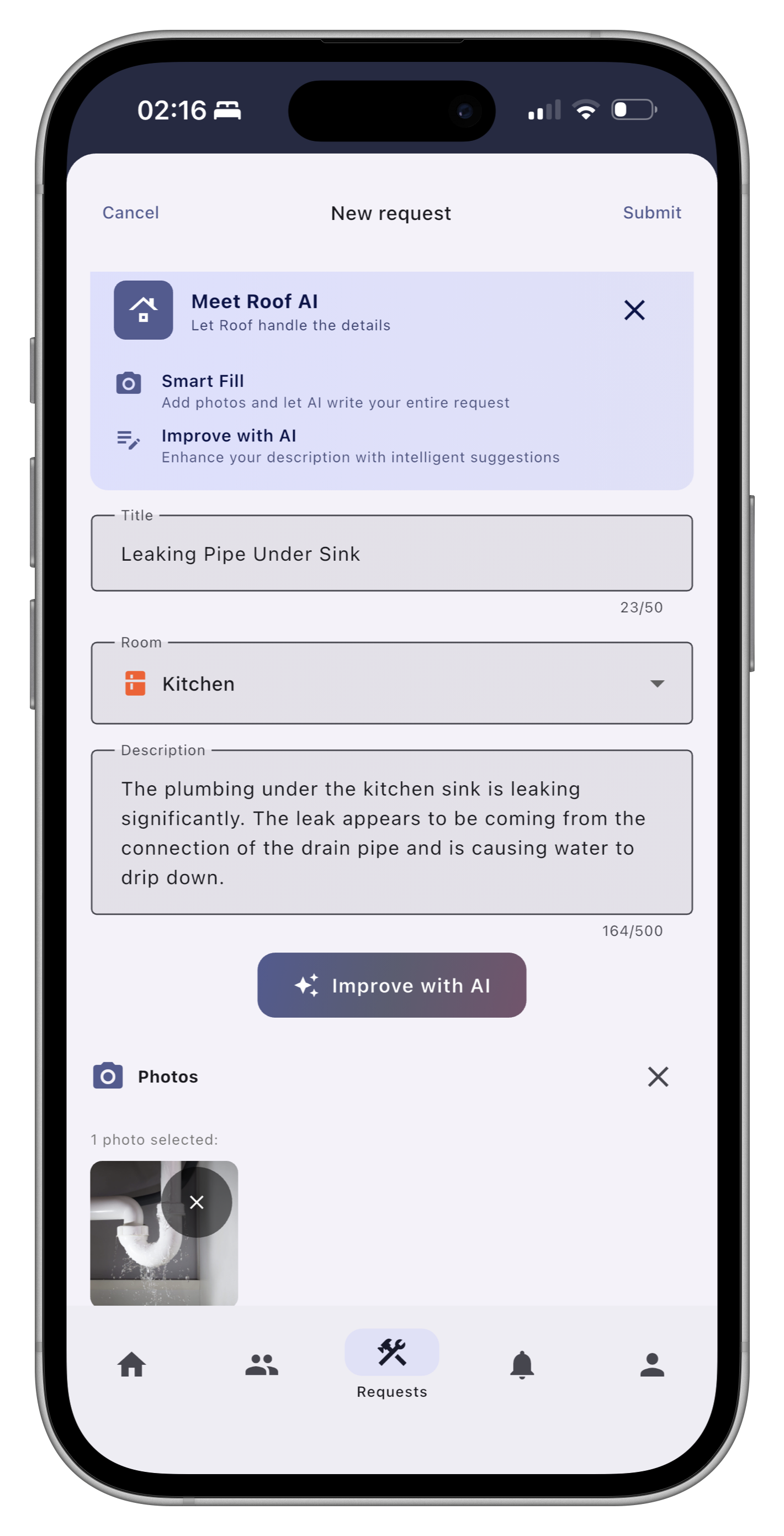 Submit Maintenance Request